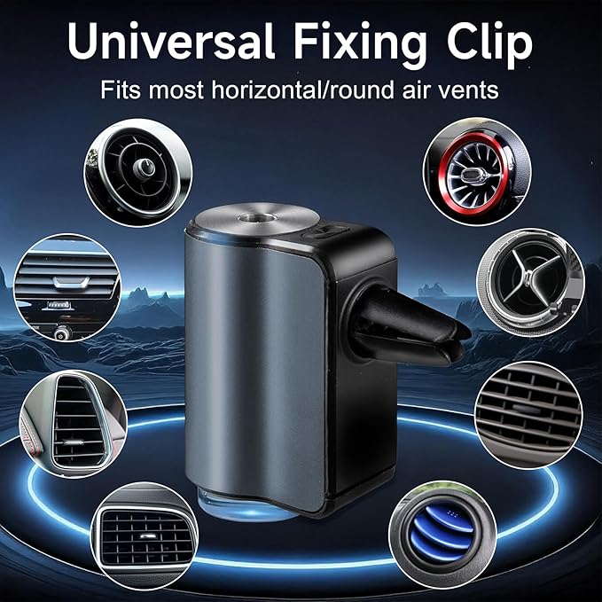Smart Car Air Freshener Diffuser,Car Aroma Diffuser Air Freshener Spray Automatic with 6PCS Cologne Aromatherapy Oil (Grey 3P