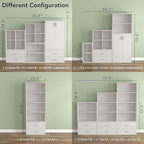 Homes: Inside + Out Apexa 2-Cube Storage Organizer Shelves, Stackable Wood Bookcase Fits Cubby Bins for Organization, Dorm Te