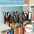6 Packs XXL Toy Storage Bags 16.5×11.8×6.8In with Labels, Large Capacity Reusable Clear PVC Board Game Storage, Travel Waterp