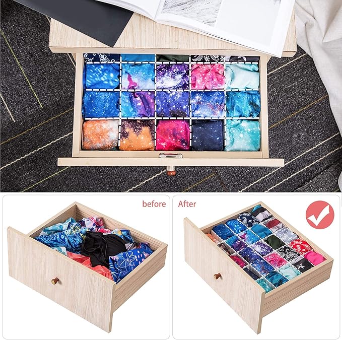 40Pcs Drawer Dividers, Adjustable Drawer Organizer for Socks, Underwear, Makeup, Can Help Tidy Kitchen, Bedroom, Dresser Gree