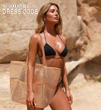KALIDI BeachNylon Mesh Tote Bag, Casual Tote Bag Hobo Women Foldable MAX 23L Shoulder Bag For Beach Picnic Vacation