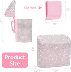Accmor Bling Car Trash Can with Lid, Leakproof Mini Vehicle Trash Bin Automotive Dustbin Organizer Storage, Sparkling Crystal Rhinestone Trash Bag Container with 30pcs Garbage Bags Car Accessories