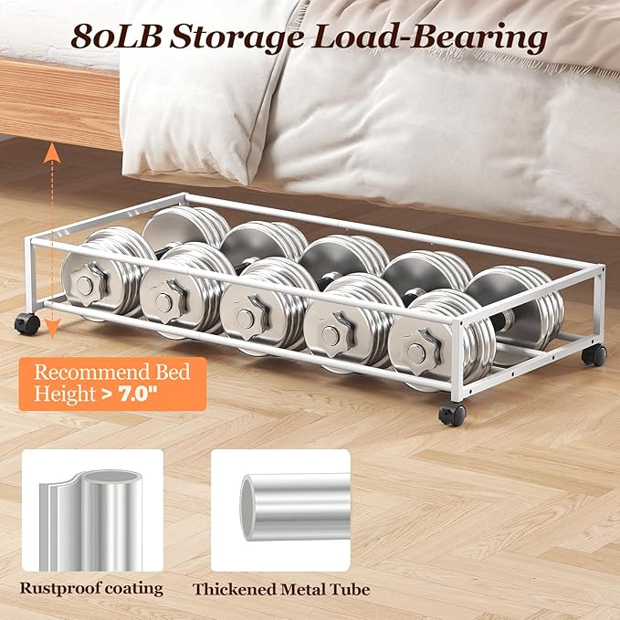 Yecaye Under Bed Storage with Wheels 2Pack, 70L Larger Capacity Under Bed Storage Containers, Underbed Shoe Storage Organizer