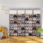 Large Shoe Rack Organizer, 4-Row 8-Tier Tall Shoe Storage Shelf for Closet, Entryway, Garage, Metal Free Standing Shoe Holder