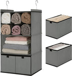 GRANNY SAYS Hanging Closet Organizer with Drawers, 4 Shelf Dividers Closet Hanging Organizer, Foldable Hanging Shelves for Wa