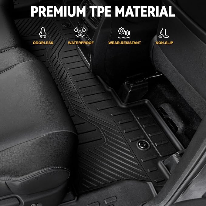 Floor Mats for Honda Pilot 2022-2016, All Weather Floor Mats Trunk Cargo Liner with Backrest Protectors and Door Sill Guards Accessories, Full Coverage Set for 8 Seats (Not Fit Elite Model)