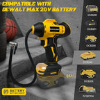 Tire Inflator Cordless for Dewalt MAX 20V Battery [Tool Only], 160PSI Portable Air Compressor with Pressure Gauge, Auto-Shutoff & Fast Inflation, Portable Air Pump for Car, Motorcycle, Bike, Ball