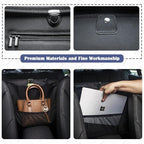 Car Accessories, Trash Bag Garbage Can, Recycle Bin for Rubbish Waster Litter, Organizer Storage Container Between Front Seats, Holder of Handbag Purse Umbrella Tissue, Pet Barrier, Black