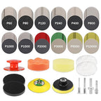133 PCS Sanding Disc Drill Polishing Kit Sanding Attachment, 3 Inch Wet Dry Headlight Restoration Kit, Hook and Loop Sandpape