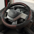 18 Inch Truck Steering Wheel Cover Leather Wheel Semi-Truck Comfy Grip Cover Anti Slip Car Accessory, Fits Rv, Big Rig and Classic Car(Red, Classic Style)