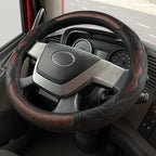 18 Inch Truck Steering Wheel Cover Leather Wheel Semi-Truck Comfy Grip Cover Anti Slip Car Accessory, Fits Rv, Big Rig and Classic Car(Red, Classic Style)