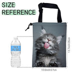 Adorable Cat Car Garbage Bag,Kitten Yawning Waterproof Small Car Trash Bag Hanging Back of Seat,Drawstring Hanging Car Trash Bag with Adjustable Buckle for Car Accessories