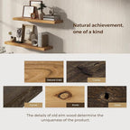 55 Inch Floating Shelves for Wall, Solid Elm Wood Wall Shelf for Home Decor, 8 Inch Deep Floating Shelf for Storage, 55 x 8 W