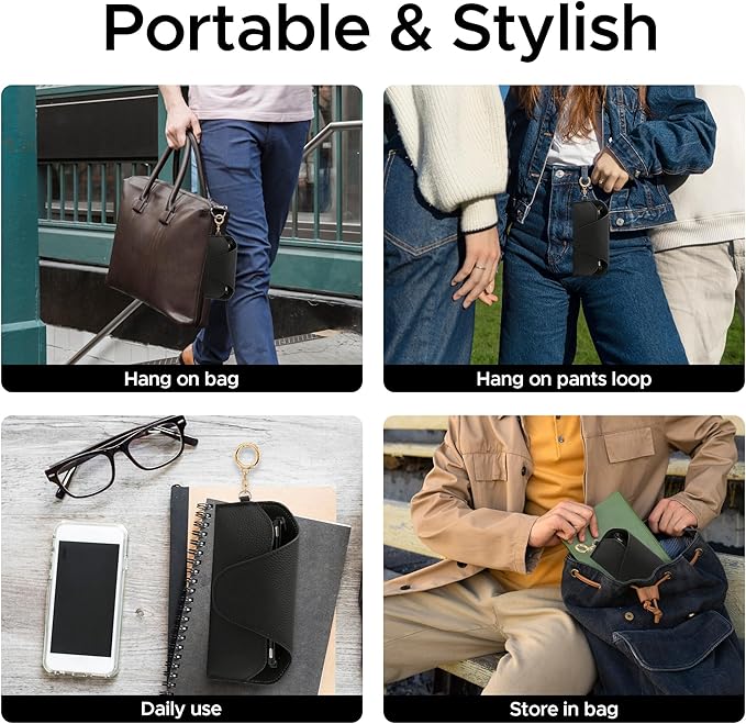 Magnetic Sunglass Holder for Car Visor, Travel Sunglasses Case with Clip for Purse, Eyeglasses Case