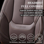 Coverado Seat Covers, Car Seat Covers Front Seats, Car Seat Cover, Car Seat Protector Waterproof, Car Seat Cushion Nappa Leat