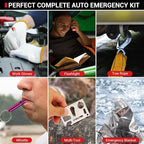20PCS Sailnovo Car Emergency Kit with Jumper Cables, Roadside Safety Emergency Car Kit for Vehicle Truck Motorcycle - Gifts f