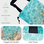 Starfish and Seashells Car Garbage Bag,Summer Ocean Waterproof Small Car Trash Bag Hanging Back of Seat,Drawstring Hanging Car Trash Bag with Adjustable Buckle for Car Accessories