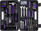 Cartman 148-Piece Automotive and Household Tool Set Perfect for Car Enthusiasts and DIY Home Repairs Purple