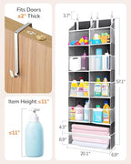 ULG Over the Door Organizer, 5-Tier Extra Large Hanging Storage with 10 Mesh Pockets, 100 lbs Capacity, Heavy Duty Door Organ