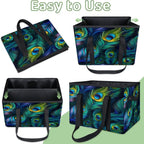Reusable Grocery Bags Heavy Duty Shopping Bags Foldable Large Tote Bags with Long Handles & Hard Bottom