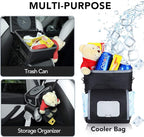 Farasla All-in-One Car Trash Can, Garbage Bag for Car with Removable Leakproof Interior Liner, Adjustable Tissue Holder & Straps(Black)