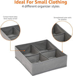 Amazon Basics Dresser Drawer Storage Organizer for Undergarments, Set of 4, Gray | Set of 4