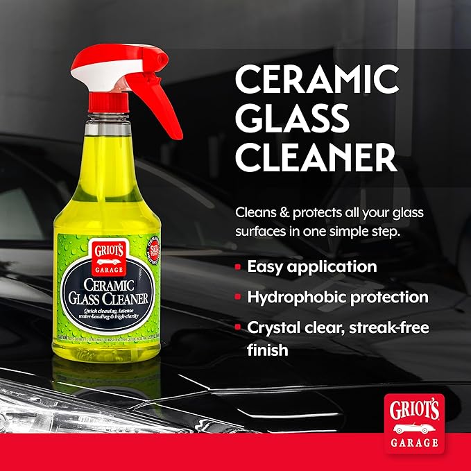 Griot's Garage Ceramic Glass Cleaner Spray for Car Windows, Windshields, Mirrors and Home Use, Cleans and Protects, Streak-Fr