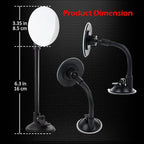 Suction Cup Car Baby Mirror, Ampper Adjustabe Long Arm HD Glass Convex Wide Angle Interior Rearview Baby Rear Facing Mirror (Frameless Round, 3.35")