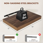 Vivelove Wide Floating Shelves for Wall 12 Inch Deep, 16" X 12" X 2" Floating Shelf, 2 Inch Thick Shelf for Living Room Bathr