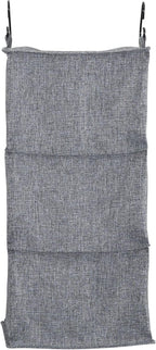 Household Essentials 3 Shelf Hanging Closet Organizer, Hanging Shelf with Hooks, Poly Linen and PEVA Shelving