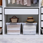 Citylife 69 QT Plastic Storage Bins with Latching Lids Stackable Storage Containers for Organizing Large Clear Storage Box fo