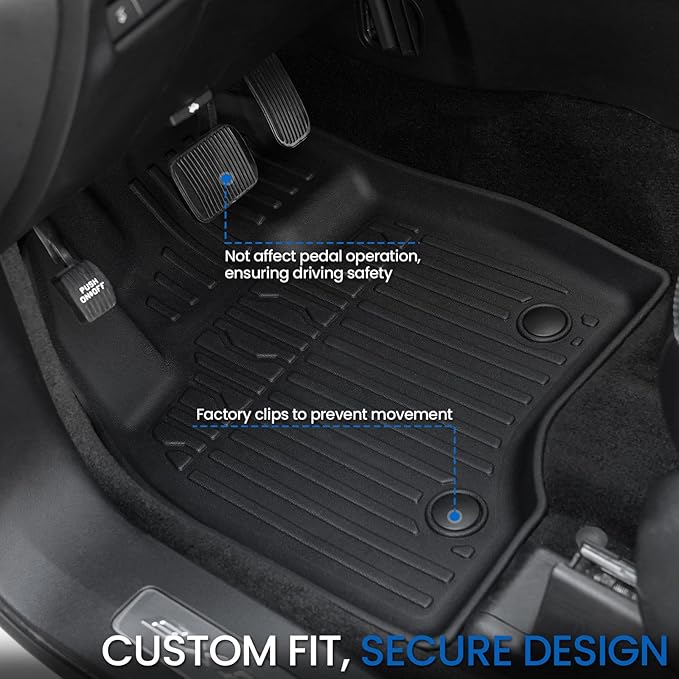 Floor Mats Cargo Mat Set for 2015-2019 Ford Explorer 7 Seats, All Weather TPE Cargo Liner Trunk Lower Mat Door Sill Guards Accessories (15-19 | 7 Seats Floor Mats Set)
