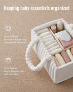Blissful Diary Flannel Diaper Caddy Organizer, included Gift Packaging, Cozy Nursery Storage Basket, Gift for Baby Shower, Ne