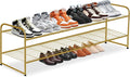 KEETDY 2-Tier Long Shoe Rack for Closet Metal Shoe Organizer for Entryway, Wide Stackable Shoe Storage Shelf with Sturdy Wire