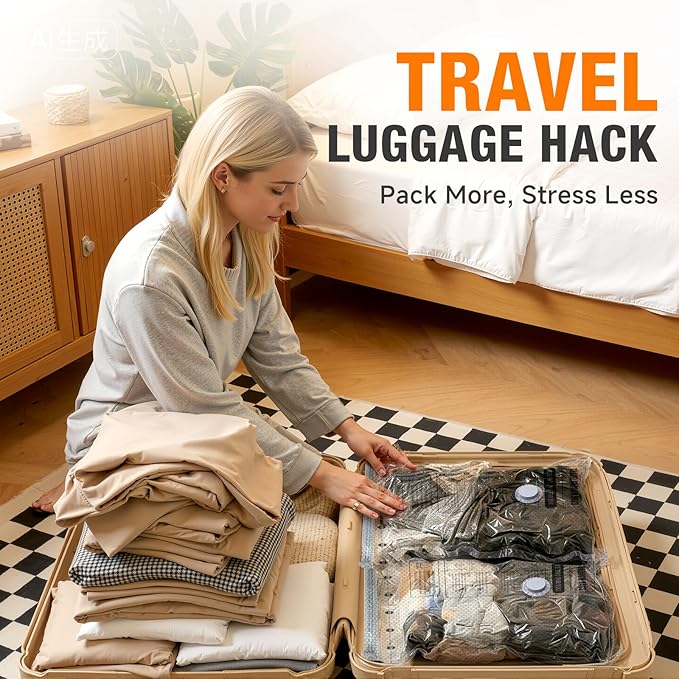 Space Saver Vacuum Storage Bags with Portable Electric Pump, Vacuum Seal Bags for Clothing Travel, Compression Bags for Trave