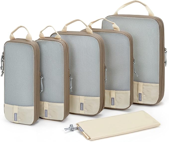 BAGSMART 6 Set /4 Set/2 Set Compression Packing Cubes for Travel, Lightweight Luggage Organizer Bags, Durable Space Saver Bag