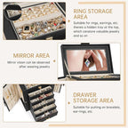 AKOZLIN 6-Tier Jewelry Box Organizer Functional 5 Drawers Leather Jewelry Storage Case for Women Girls Ring Necklace Earring 