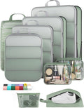 Veken 9/11 Set Compression Packing Cubes for Travel Essentials,Compressible Expandable Large Luggage Suitcase Organizer Bags 