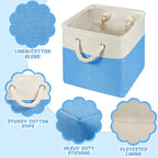 Geiserailie 6 Pcs 11 x 11 Inch Cube Storage Bins Fabric Storage Organizer Bins Foldable Cube Baskets with Sturdy Carry Handle