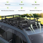 Roof Rack Basket 64" x 39" Heavy Duty Rooftop Cargo Carrier 300 lbs Capacity Steel Roof Racks Vehicle Cargo Baskets Luggage Holder Rack for SUV Truck Car Travel Camping Storage