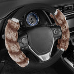 BDK Bear Fur Steering Wheel Cover, Plush Faux Fur Fuzzy Steering Cover for Car Truck Van SUV, Standard Size Fits Wheels 14.5-