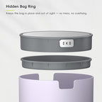 EKO Fandy 0.58 Gal/2.2L Mini Trash Can with Lid, Swing-Top Desktop Trash Can for Bathroom, Countertop, Vanity, Desk or Office, Small Garbage Bin (Lavender)