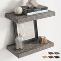 16 Inch Floating Shelves for Wall Set of 2, 8"D Wood Grain Bathroom Shelves with Invisible Brackets, Easy Install Engineered 