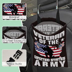 American Army Flag Car Trash Bag,Veteran United States Flag Hanging Drawstring Car Garbage Bag,Waterproof Canvas Car Back Seat Organizer with Adjustable Buckle,For Vehicles,SUVs,Camping,Road Trips