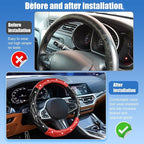 SuperKaKa Black and Red Steering Wheel Cover, Auto Diamond Style Cute Bling Comfort Car Interior Accessories Protector Sparkl
