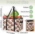 Reusable Grocery Bags Heavy Duty Shopping Bags Foldable Large Tote Bags with Long Handles & Hard Bottom