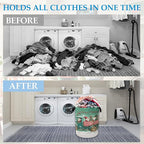 Merry Christmas Laundry Basket Collapsible Laundry Hamper, Oxford Cloth Storage Bin for Room/Bathroom/Bedroom/Dormitories 16"