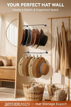 Cowboy Hat Rack for Wall Cowboy Hats Hook with 12 Clips Metal Cowboy Hat Hanger for Bucket Baseball Caps Sunhat Winter Beanie