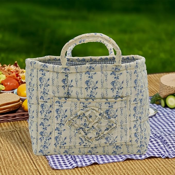 Boho Fabric Storage Basket, Large Capacity Laundry Basket, 12.2'' x 10.23'' x 10.23'' Collapsible Laundry Hamper with Easy Ca