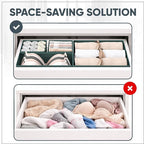 Clothes Organizer, Transform Your Drawers in Seconds - Green Set of 6 Foldable Storage Boxes with Zipper, Durable 600D Fabric